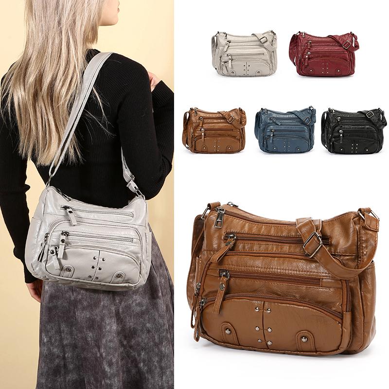 Women's Crossbody Bag Vintage Multi-Layer Shoulder Bag