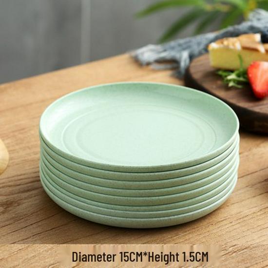 Sada biologicky odbouratelných plastových jídelních talířů odolných vůči vysokým teplotám