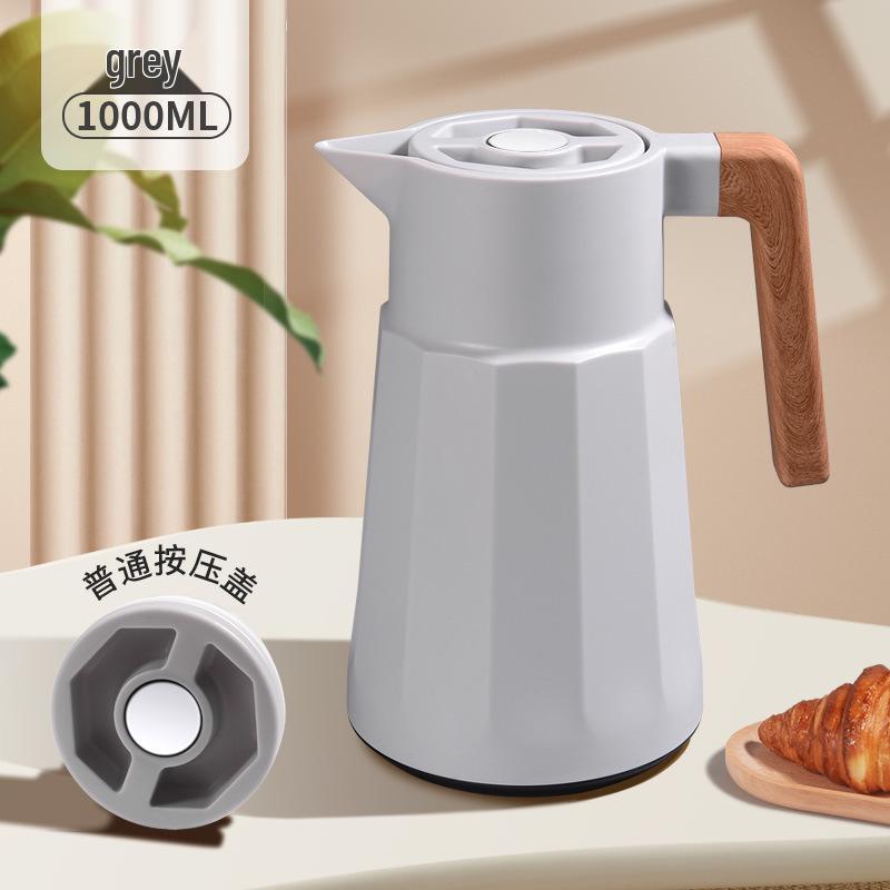 Large-Capacity Insulated Kettle with Wooden Handle and Smart Temperature Control