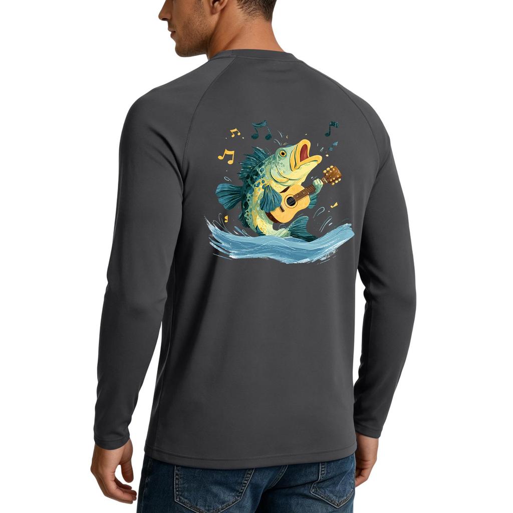 Men's UPF50+ Sun Protection Shirt Long Sleeve Stretch Outdoor Sports Fishing Cooling UV Protection Top