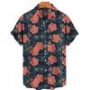 Men's casual shirt plant printed summer clothing Hawaiian short sleeved 2026 medieval vintage beach vacation top