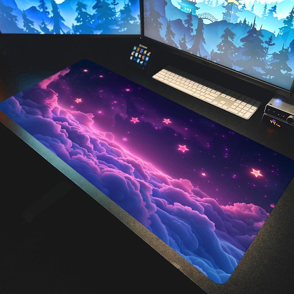 Mouse Pad Galáxia Estrelada HD Grande Computador Escritório Jogo Tapetes de Mesa XXL Borracha Antiderrapante HD Teclado Mousepads Universo Tapete de Mesa