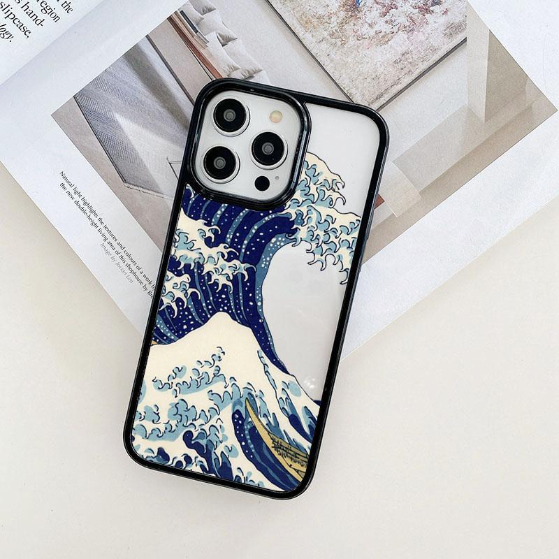 Japan Style The Great Wave Of Kanagawa Phone Case For iPhone 13 12 Mini 11 14 Pro Max 7 8 Plus SE2020 XS X XR Cover Art Fundas