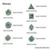 7 Pcs Silver Green Octopus Metal Dice Hollow Metal Polyhedral Dice Set Suitable for Role-Playing RPG  Board Game Card Game