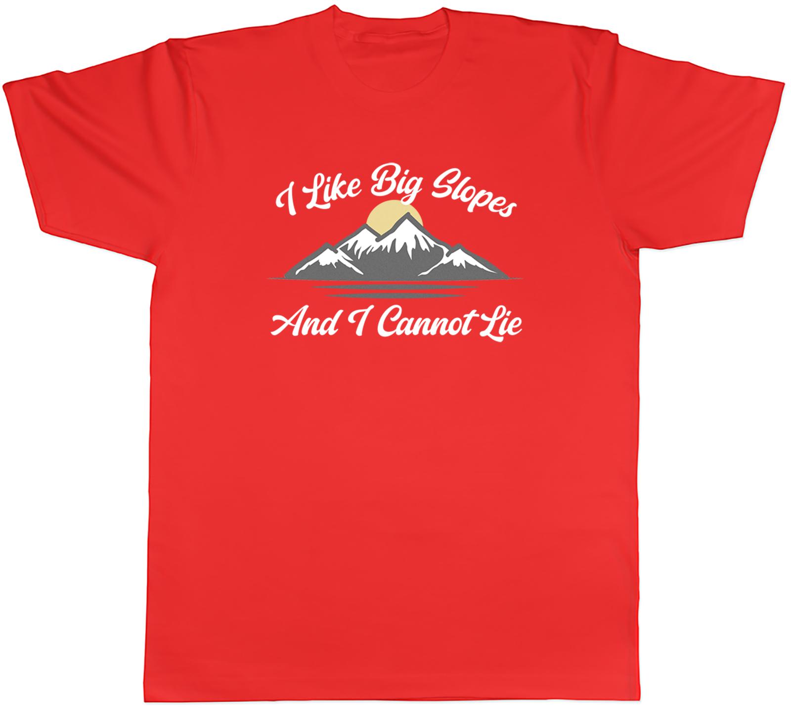 Funny Skiing Unisexs TShirt I Like Big Slopes Ski Lover Tee Gift S