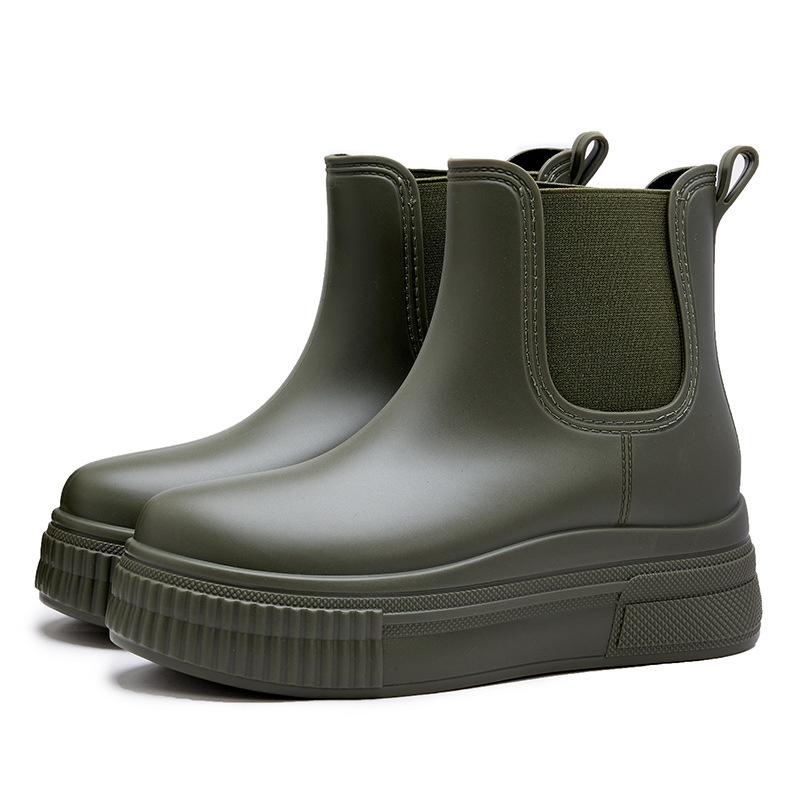 Fashionable Women Thick-soled Water Boots for Rainy Season Waterproof Gumboots