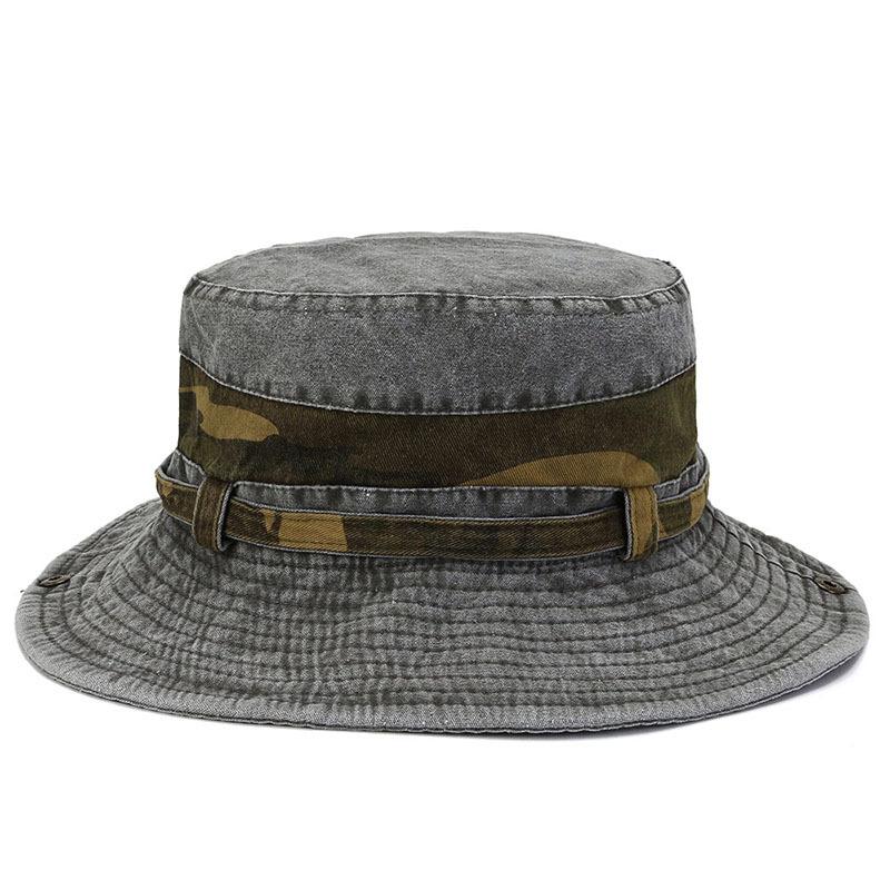 Spring and Summer Men's Bucket Hat Cotton Washed Foldable Shade Hats Casual Outdoor Camping Hat Hiking Hats