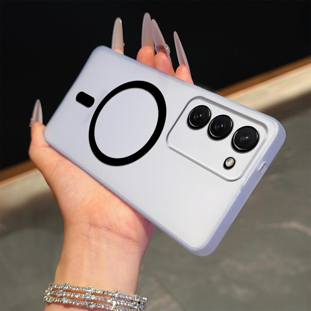 Frosted Semi Clear Magnetic Phone Case for Samsung Galaxy S23+,S23 Soft TPU Shockproof Cover