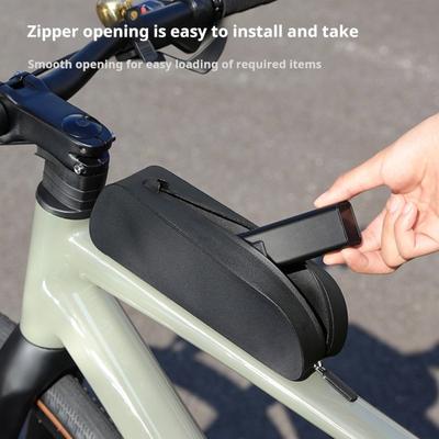 Bolsa para el tubo superior de bicicleta, impermeable, de gran capacidad, ligera, para bicicletas de montaña y carretera, bolsa de almacenamiento para el cuadro delantero, accesorios para bicicletas de ciclismo