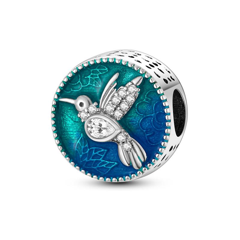 925 Sterling Silver Green Series Flower Tree Apple Pendant DIY Fine Beads Fit Original Charms Bracelet Women Jewelry Diy 1