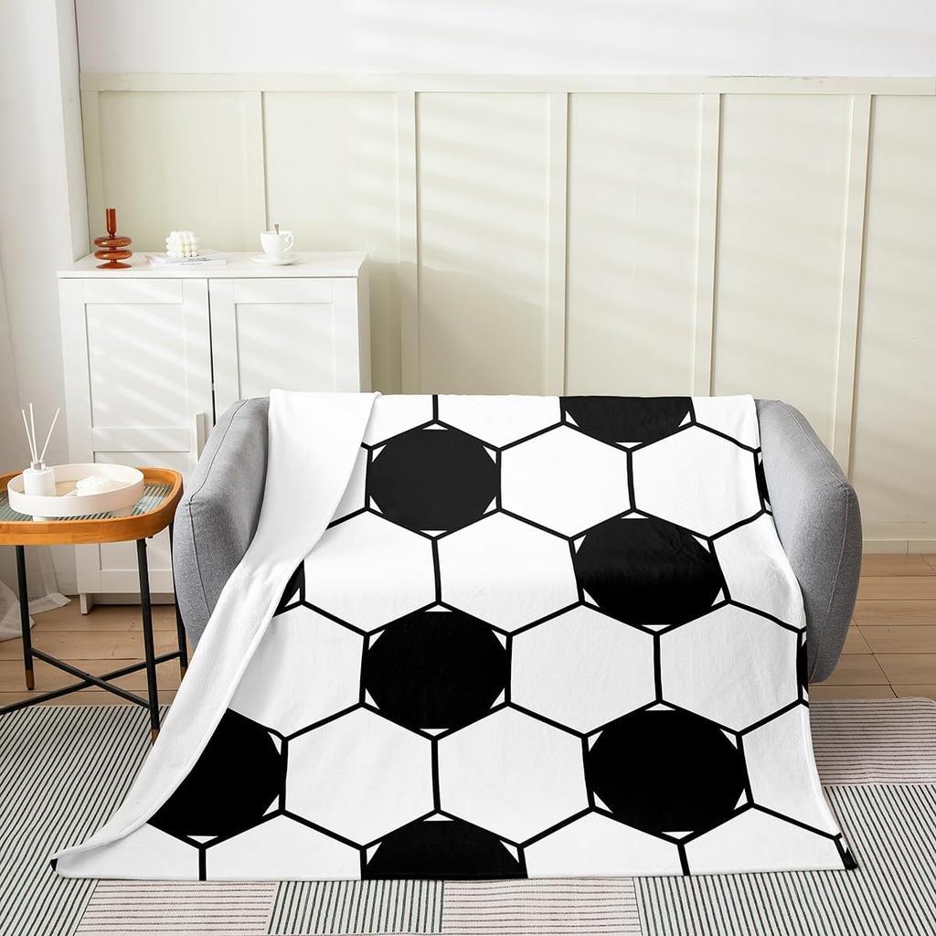 Tai Chi Flannel Throw Blanket for Kids Yin Yang Art Design Black and White Minimalist Plush Blanket Soft Fuzzy AllSeason Bed Bla