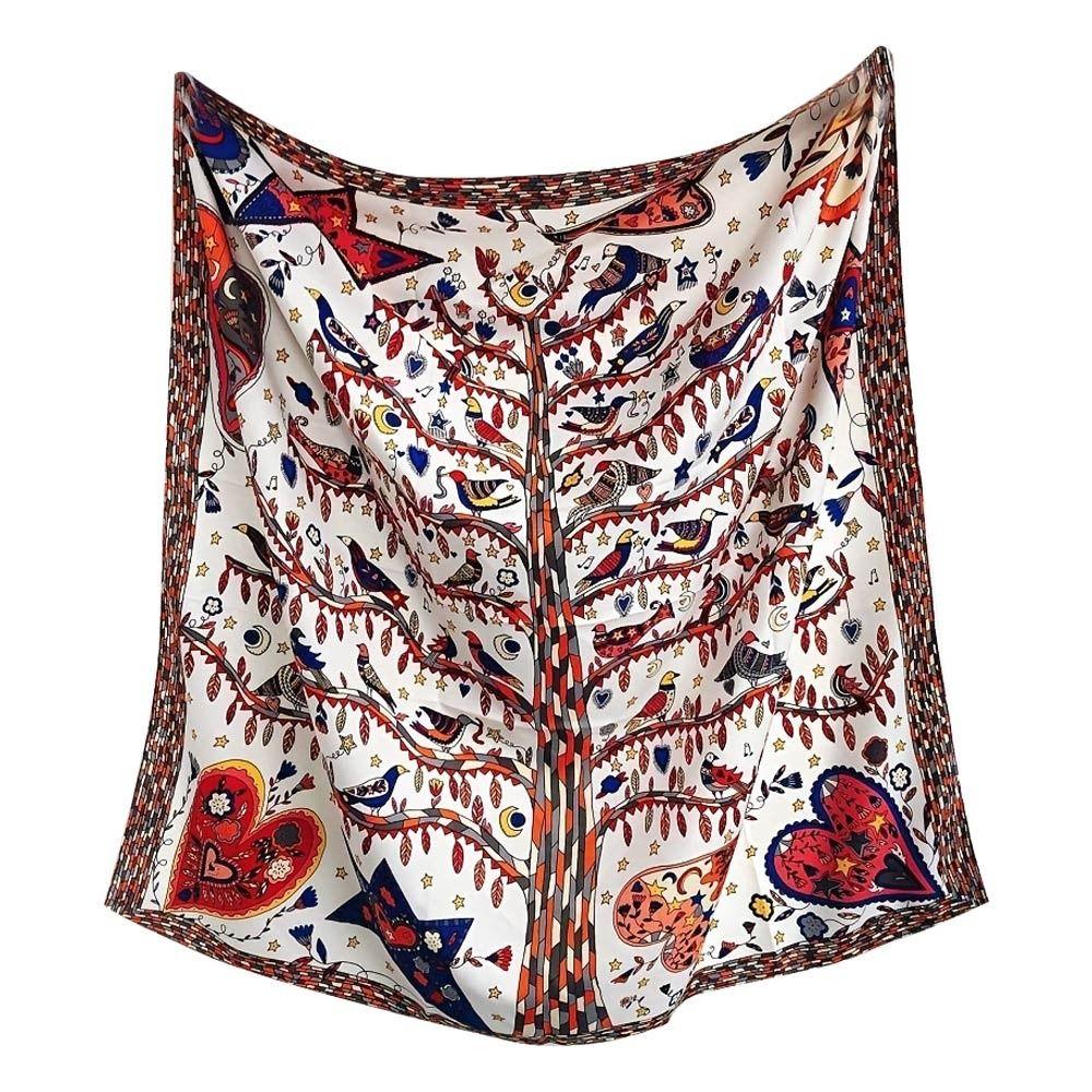 Luxury Print Square Scarf 90*90cm Shawls Summer Silk Scarf