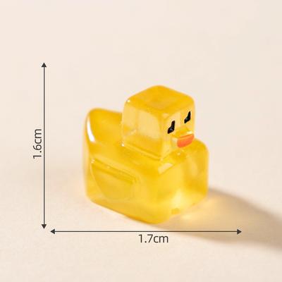 Micro Landscape Luminous Pixel Lattice Square Small Yellow Duck Cute DIY Decoration Accessories Mini Small Ornaments