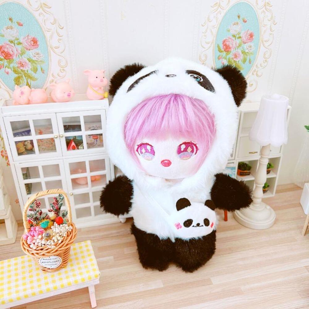 

Panda Jumpsuit Doll Winter Outfit Onesuit Plush Dolls Clothes Kids Girls Toys panda