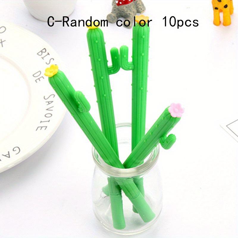 Back to school season 10pcs 0.5mm creative three-armed cactus shape neutral pen Plant black signature pen Office pen Student stationery