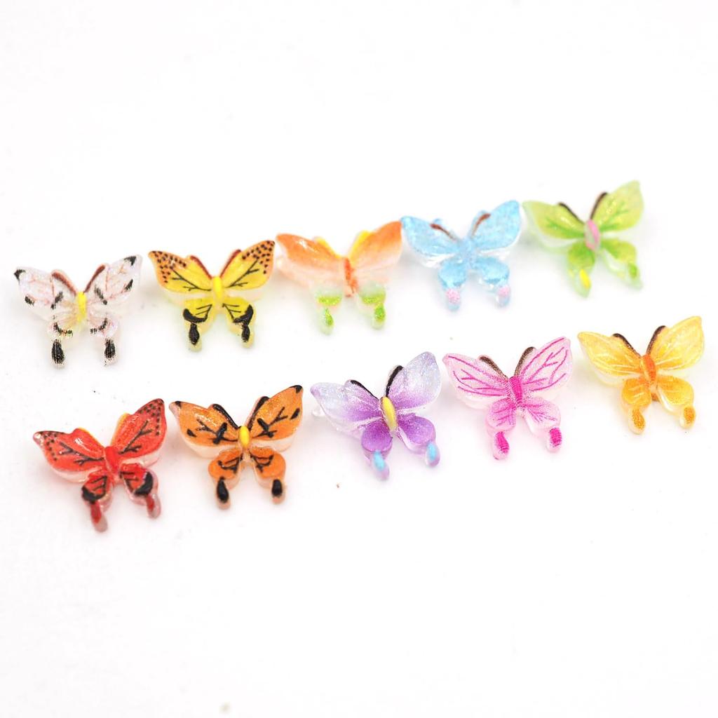 Sempiterno 100 Stück Kleine, Realistische Harzschmetterlinge zur Dekoration, Miniatur-Tiertiere - Aufbewahrung in einer Kunststoff-Aufbewahrungsbox. Perfekt für Heimwerker