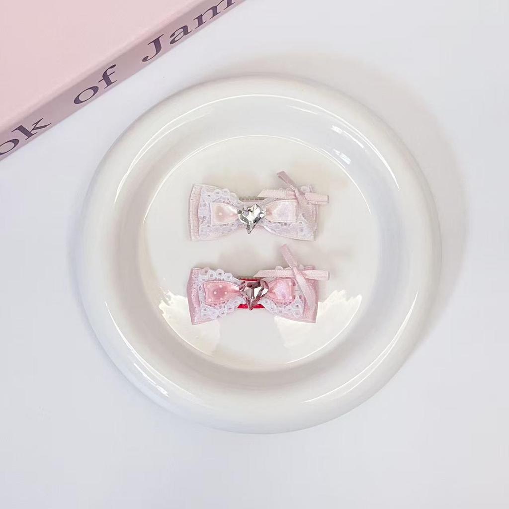 Colorful Polka Dot Teddy BB Clip Bow Knot for Cat and Dog Hair