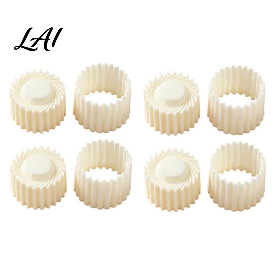 Double-sided Lace Embosser 2-in-1 Round Mooncake Mold Double Ended Pastry Press with Scallop And Home Baking Gadgets Spiral Embossing for DIY Baking,