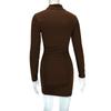 Sexy Slim-fit Dress with Long Sleeves and Low Neck Wrap Hip Skirt Sexy Dress