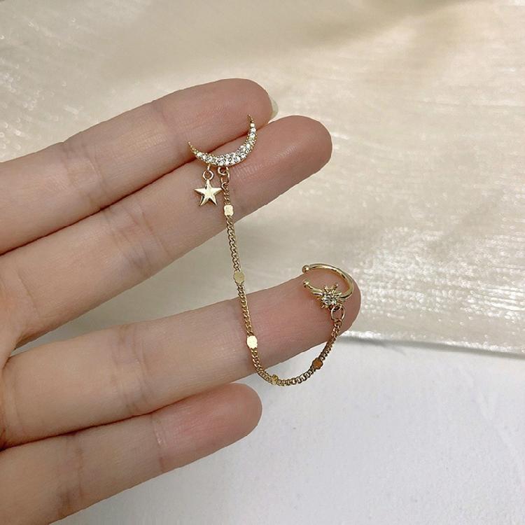 Rhinestones Non Piercing Earring Clip Ear Wrap Cuff Non Pierced Jewelry Gift