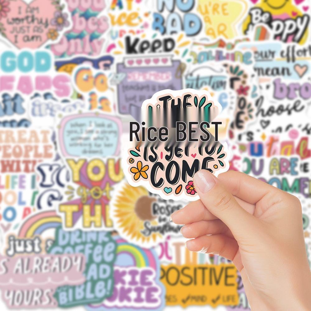 50pcs Inspirational Waterproof Creative Stickers for Notebooks, Phone Cases, and DIY Crafts