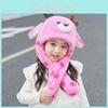 Cartoon Deer Kids Winter Hat With Moving Ears And Plush Scarf For Cold Weather Play