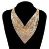 Aesthetic Leopard Print Necklace Chain Choker Detachable Collar Metal Triangular Scarf  Girls