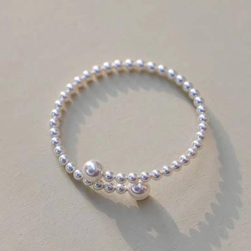 

Exquisite Charm Pearl Bracelet For Women Girls Simple Versatile Beaded Bangles Sweet Wedding Party Jewelry Accessories Gift A1