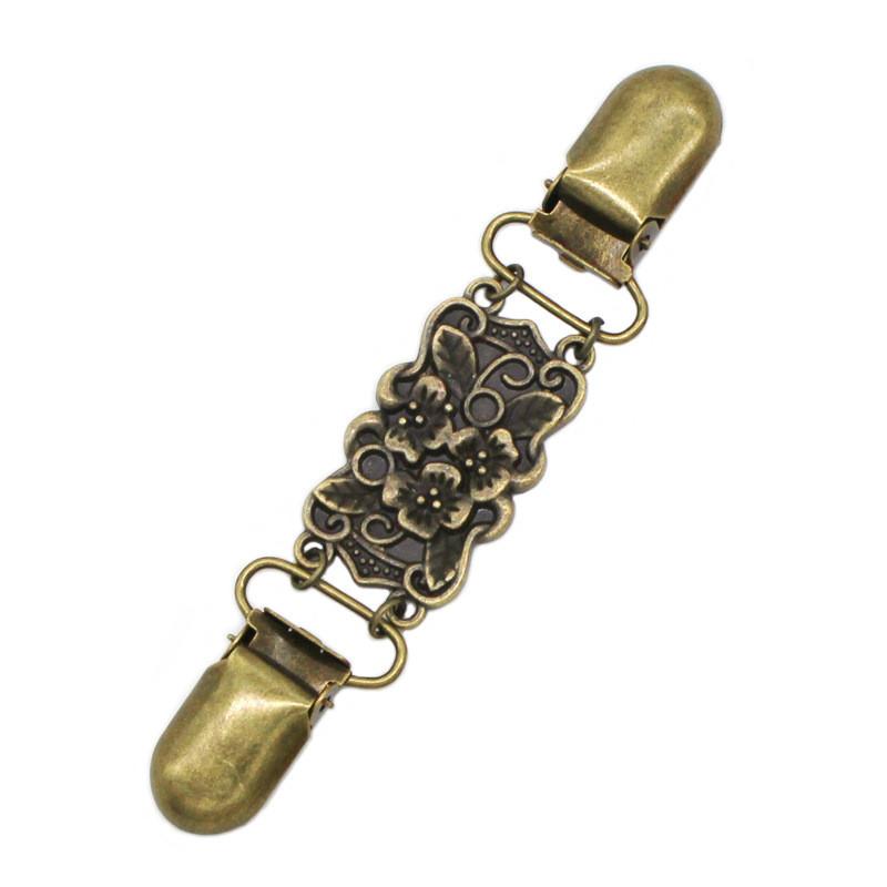 Metal Retro Scarf Collar Bar With Carving Design For Womens Travel Gift And