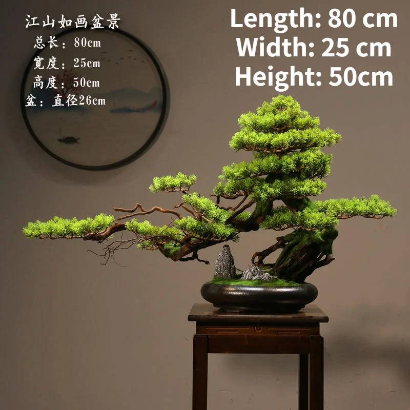 Simulation Green Plants Welcoming Pine Bonsai Planting Corners and Ornaments Living Room Decorations Zen Micro Landscape