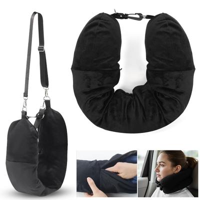 Travel Pillow Can Store Clothes Outdoor Boxes Comfortable, Portable Travel Storage Bags Cervical Airplane Neck Soft Pillows