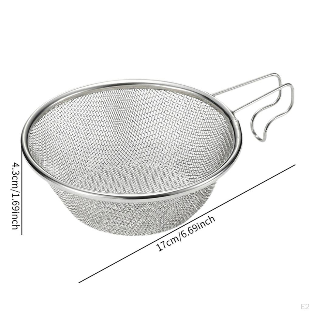 Fine Mesh Strainer Stainless Steel Professional Reusable Flour Sieve Snow Bowl Food