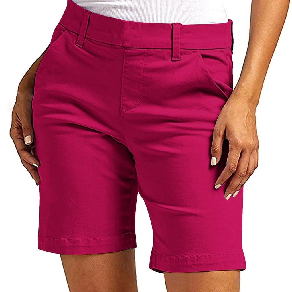 Women's Casual Stretch Shorts with Pockets Comfortable Summer Wear for Everyday Activities