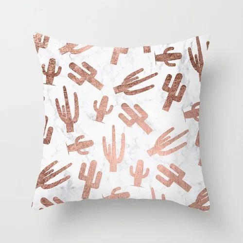 Pink Marble Geometric Series Pillowcase Home Fabric Craft Sofa Back Cushion Cushion Cover Living Room Pillow