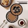 Vintage-Style Family Dining Table Insulation Pad - Round, Absorbent, Non-Slip, Anti-Scald Coaster & Mat