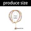 Double Layer Rainbow Natural Tourmaline Thin Copper Bracelet with 3mm Multicolor Beads 17cm Elegant Design for Women