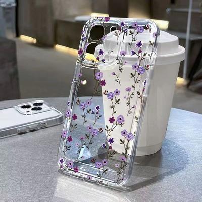 Colorful Floral Clear Phone Case For iPhone 17 Air 16E 15 14 13 Mini 12 11 Pro Max XS Max XR X Silicone Shockproof Soft Cover