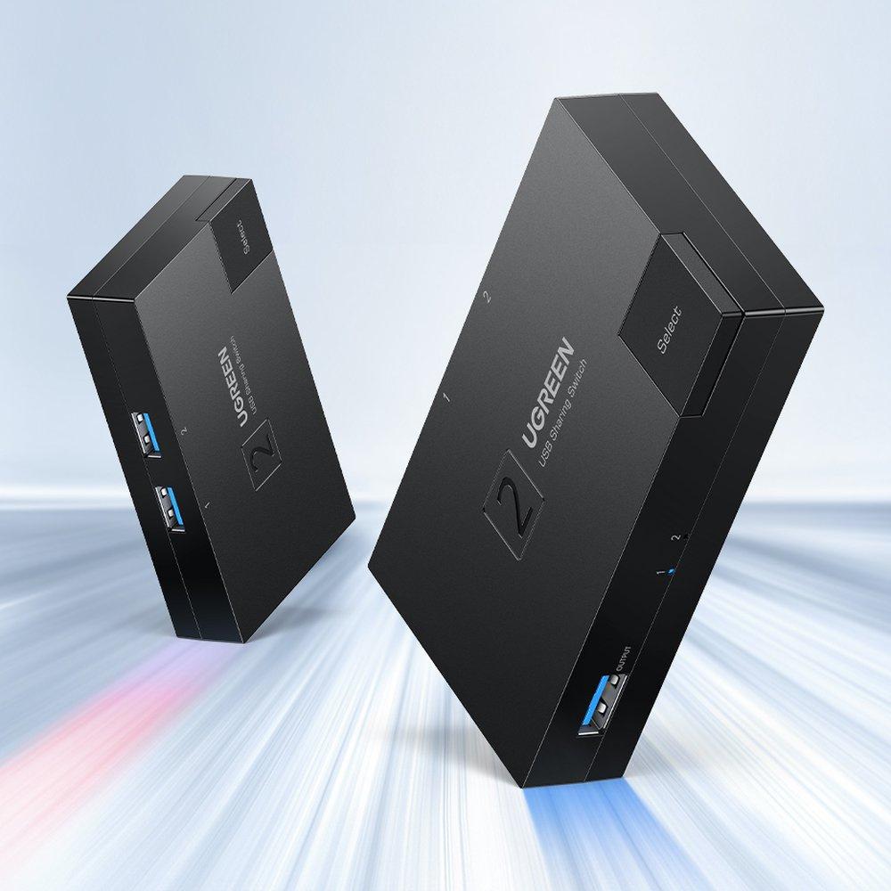 Ugreen Dual USB 3.0 Port Switch Selector Hub - Black
