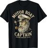 Kapitan Motorówki Zabawny Ponton Pływanie Motorówką Jezioro T-Shirt