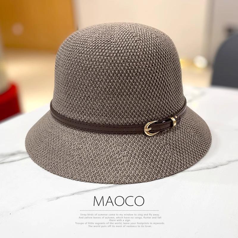 Hat Women's Spring and Autumn Sunshade Fashion Bucket Hat Temperament Casual with New Travel Sunscreen Show Face Small Top Hat