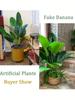 1pc Artificial Plants Large Tropical Palm Tree Fake Banana Plants Leaves Real Touch Plastic Monstera Plant For Home Garden Decor