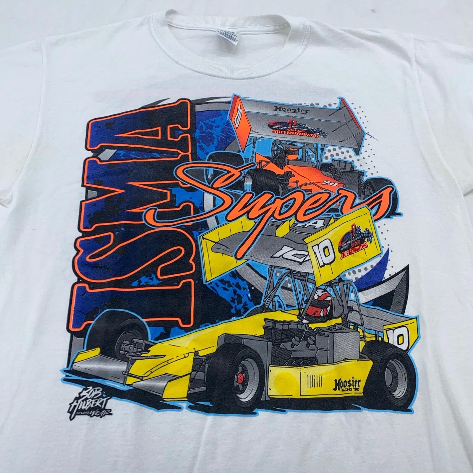 

vintage 90s ISMA SUPERMODIFIED RACING 2-SIDED T-Shirt LARGE hoosier tire S
