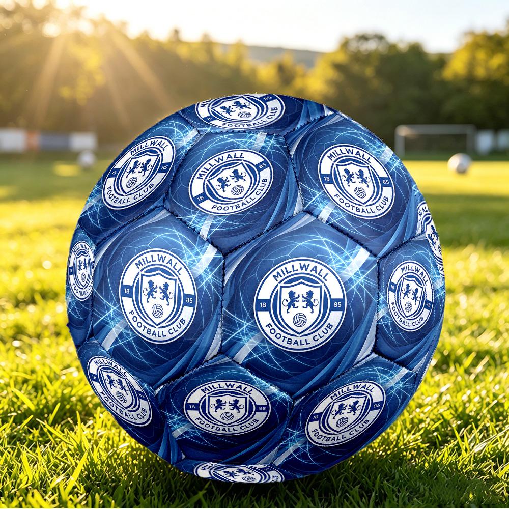 Millwall FootballPrinted Size 5 Soccer Ball, Anti Slip Adult Match Football Souvenir for Football Fans