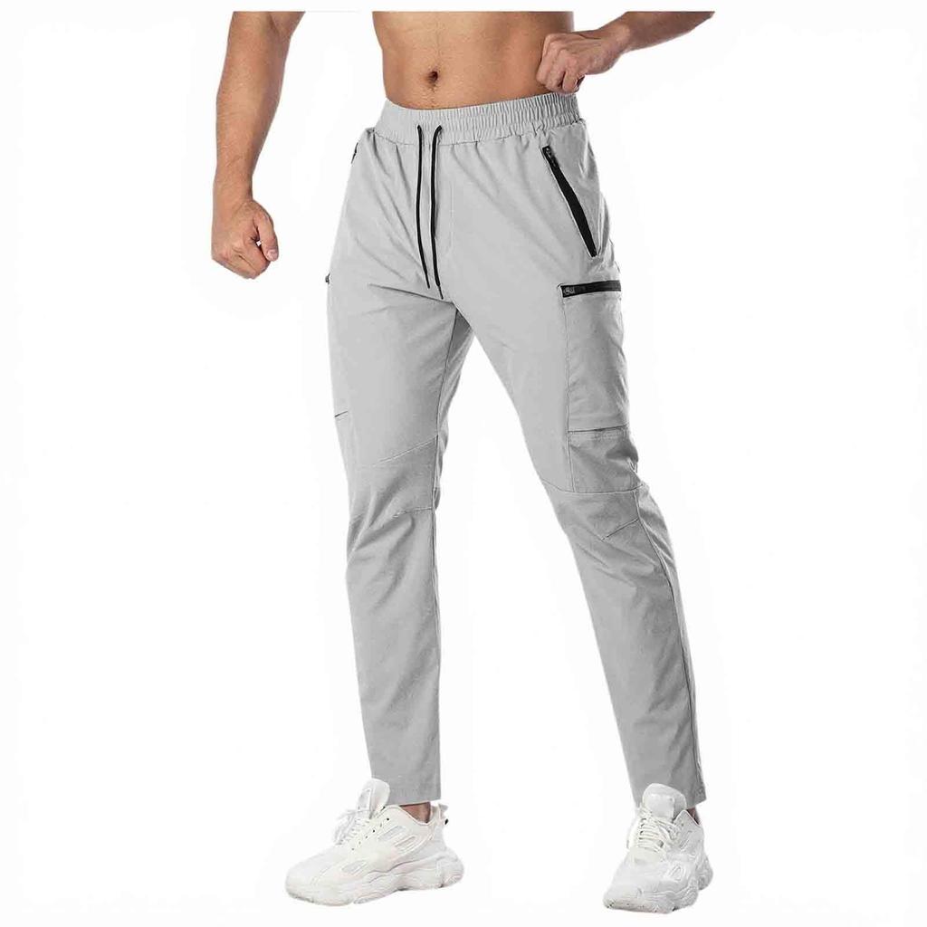 Men’s Quick Dry Sweatpants Stretchy Athletic Joggers Elastic Waist Drawstring Hiking Outdoor Pants With Pockets