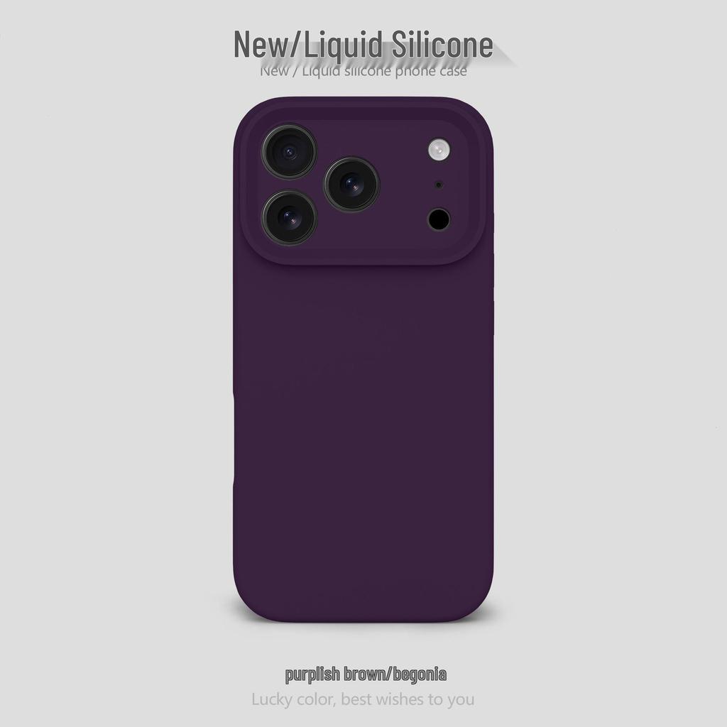 Liquid Silicone Airbag Drop-Proof Phone Case for Apple 17Promax - Solid Color, Fine Hole Design for Women