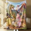 Sanrio Spring Forest Flannel Blanket Kawaii Hello Kitty Print Soft Warm Fluffy Throw Bed Sofa Cover Nap Office Shawl Summer