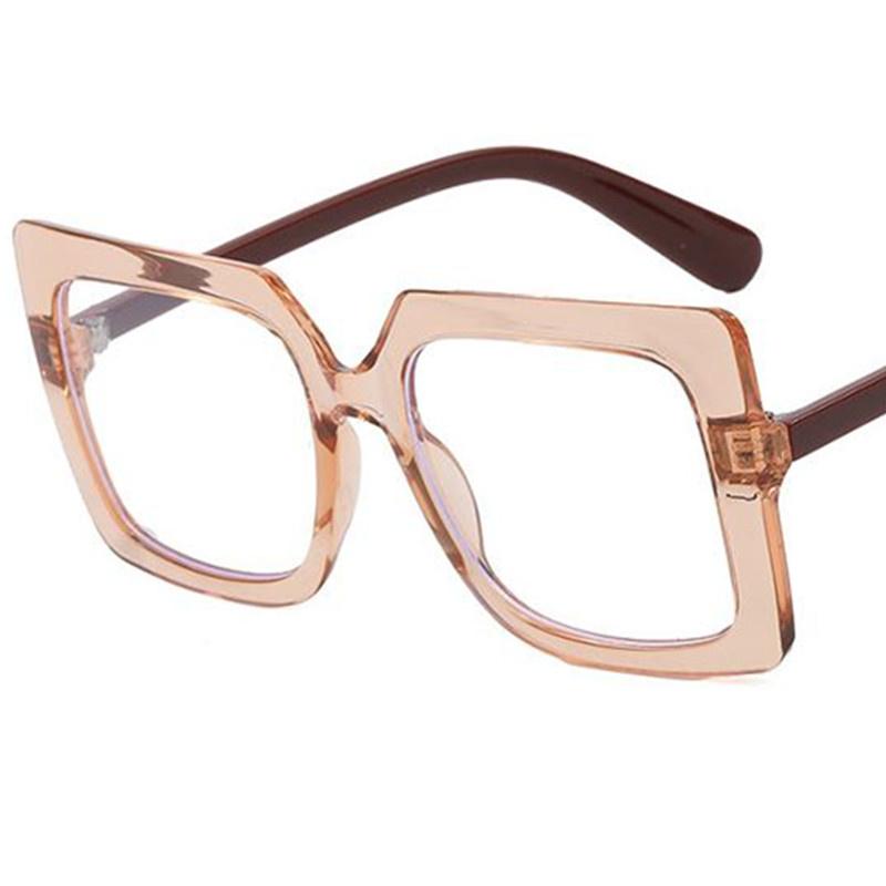 

Fashion Optical Light Glasses Retro Eyeglasses Oversize Frame Spectacles Square Googles Simplity Eyewear Women Ornamental transparent шампанського