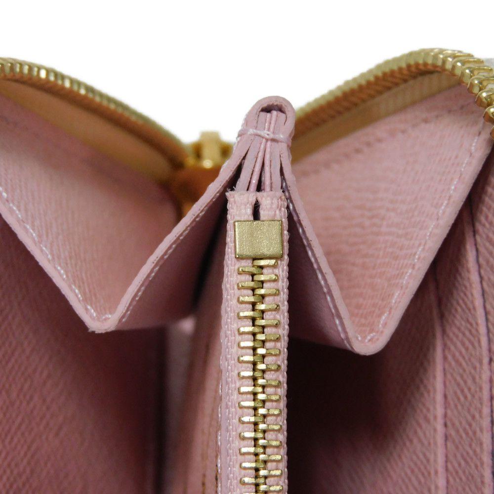 Used 12564 Portefeiulle Clemence N60109 7940 LV logo trompe l'oeil Damier As summer trunk Rose Ballerine Ladies from