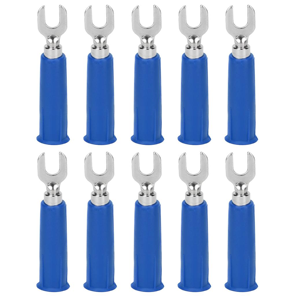 10Pcs/Set Banana Plug Adapter Insulated Fork Spade Wire Connectors U Type Electrical Crimp