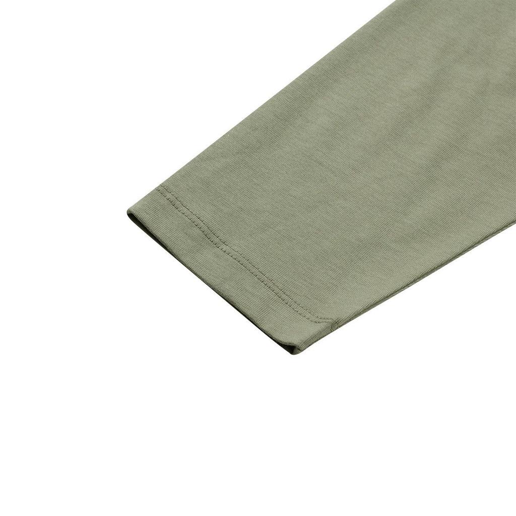 Skechers Solid Color Casual Round Neck Long Sleeve T-Shirt Men Tops Rock-Green L323M115-01DR